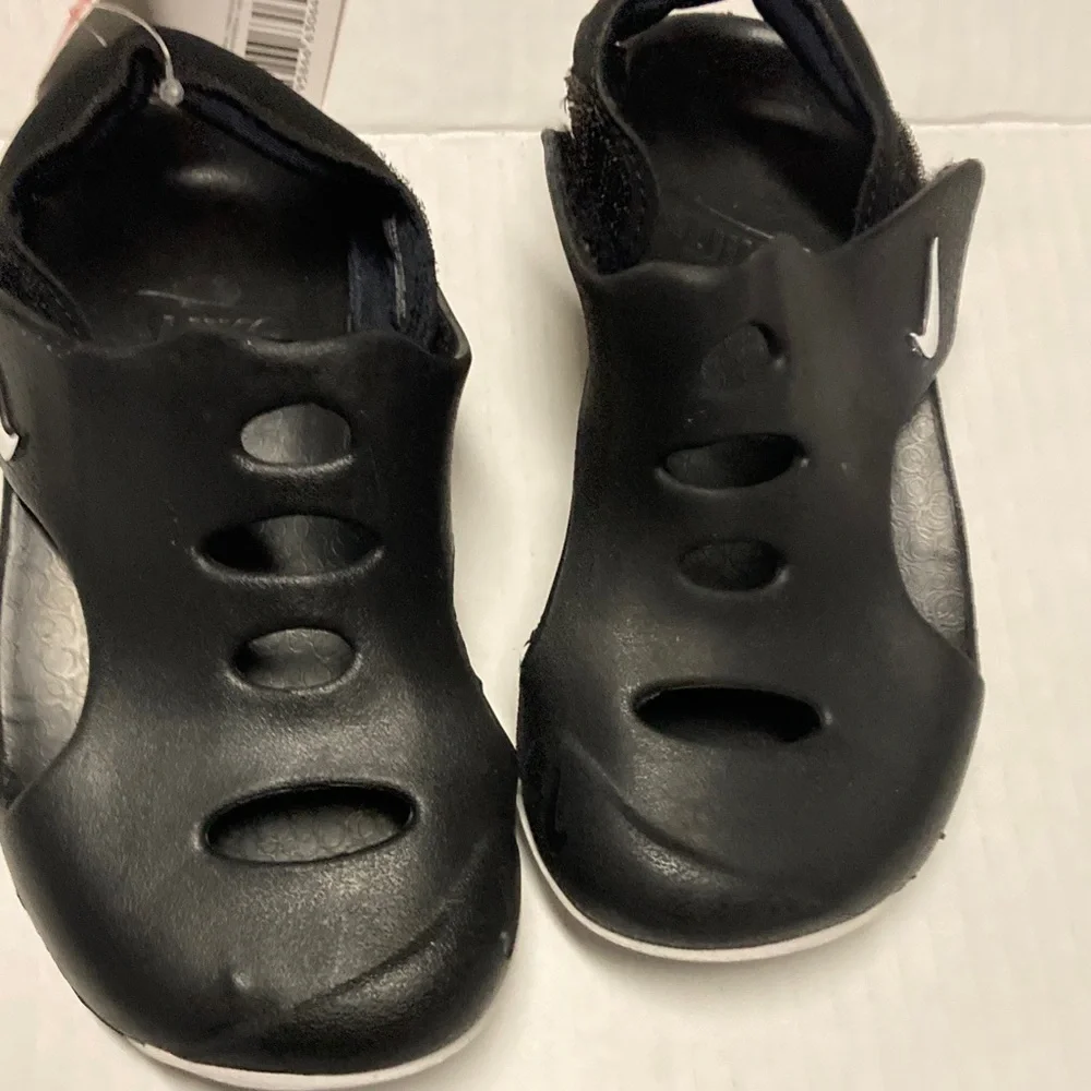 Nike Kids Black Water Shoes with White Swoosh